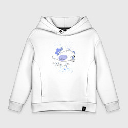 Толстовка оверсайз детская Грустный голубь: mood AF, цвет: белый