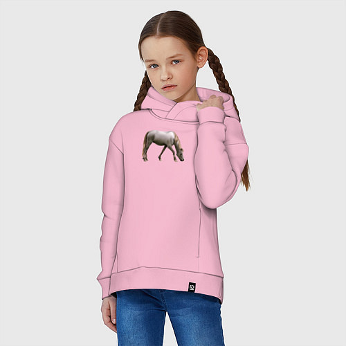 Детское худи оверсайз Креольская лошадь / Светло-розовый – фото 3