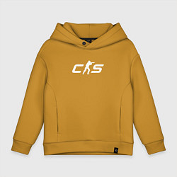 Толстовка оверсайз детская Counter Strike 2 logo, цвет: горчичный