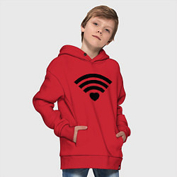 Толстовка оверсайз детская Wi-Fi Love, цвет: красный — фото 2