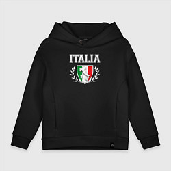 Толстовка оверсайз детская Italy map, цвет: черный