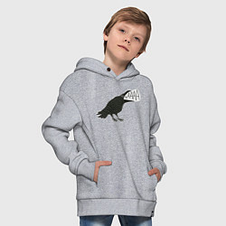 Толстовка оверсайз детская Кричащая ворона, цвет: меланж — фото 2