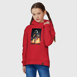 Толстовка оверсайз детская Брутальный астронавт, цвет: красный — фото 2