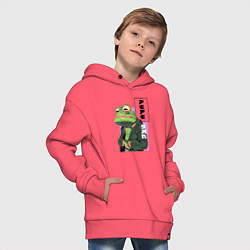 Толстовка оверсайз детская Аниме Пепе сан, цвет: коралловый — фото 2