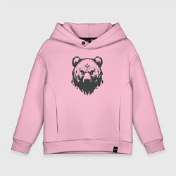 Толстовка оверсайз детская Бурый медведь, цвет: светло-розовый