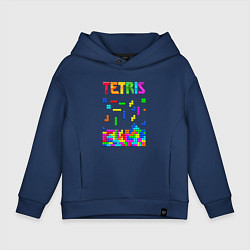 Толстовка оверсайз детская Фильм Тетрис логотип, цвет: тёмно-синий