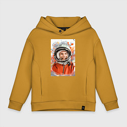 Толстовка оверсайз детская Гагарин арт, цвет: горчичный