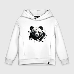 Толстовка оверсайз детская Мишка панда, цвет: белый