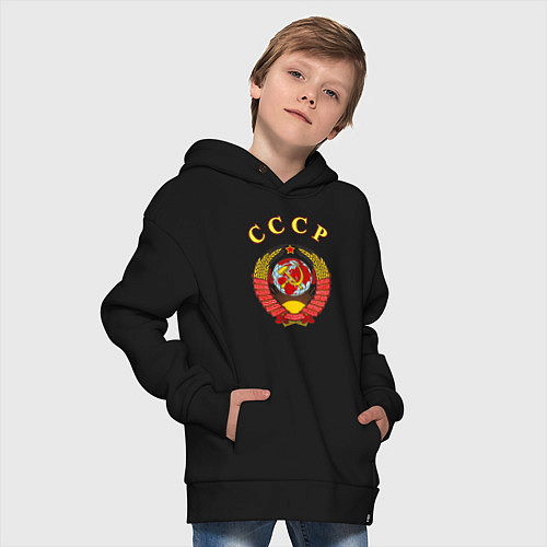 Детское худи оверсайз CCCР Пролетарии / Черный – фото 4