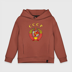 Толстовка оверсайз детская CCCР Пролетарии, цвет: кирпичный