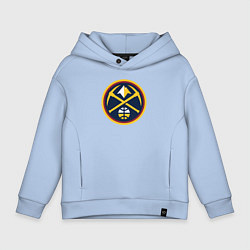 Толстовка оверсайз детская Denver Nuggets logo, цвет: мягкое небо