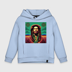 Толстовка оверсайз детская Digital Art Bob Marley in the field, цвет: мягкое небо