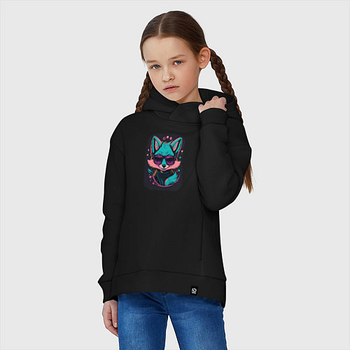Детское худи оверсайз Sweet Little Fox / Черный – фото 3