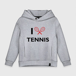 Толстовка оверсайз детская I Love Tennis, цвет: меланж