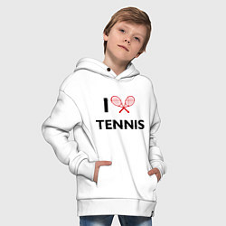 Толстовка оверсайз детская I Love Tennis, цвет: белый — фото 2