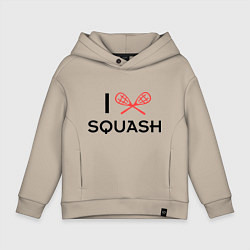 Толстовка оверсайз детская I Love Squash, цвет: миндальный