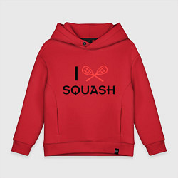 Толстовка оверсайз детская I Love Squash, цвет: красный