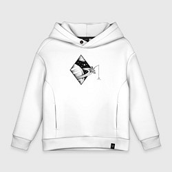 Толстовка оверсайз детская Space fisher, цвет: белый