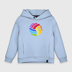 Толстовка оверсайз детская Rainbow volleyball, цвет: мягкое небо