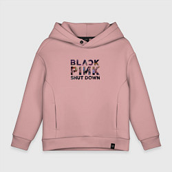 Толстовка оверсайз детская Blackpink logo Jisoo Lisa Rose Jennie, цвет: пыльно-розовый