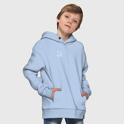 Детское худи оверсайз LDLC OL logo white / Мягкое небо – фото 4