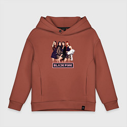 Толстовка оверсайз детская Rose Blackpink kpop, цвет: кирпичный