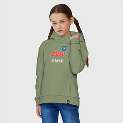 Толстовка оверсайз детская ФК Наполи форма домашняя, цвет: авокадо — фото 2