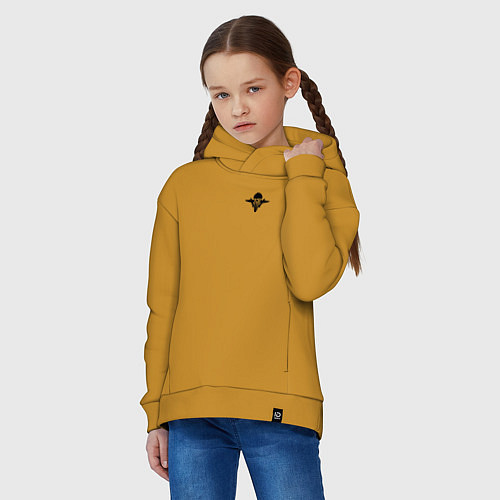 Детское худи оверсайз ВДВ символ логотип / Горчичный – фото 3