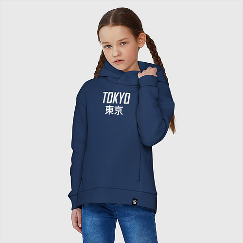 Детское худи оверсайз Japan - Tokyo / Тёмно-синий – фото 3
