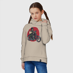 Толстовка оверсайз детская Biker red sun, цвет: миндальный — фото 2