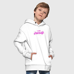 Толстовка оверсайз детская I am kenough barbie, цвет: белый — фото 2