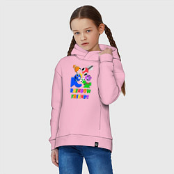 Толстовка оверсайз детская Rainbow Friends персонажи, цвет: светло-розовый — фото 2