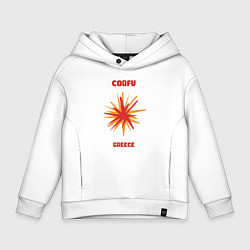 Толстовка оверсайз детская Корфу - Греция, цвет: белый