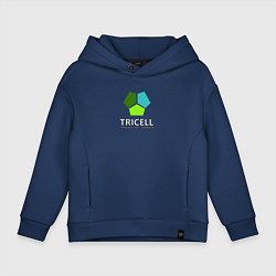 Толстовка оверсайз детская Tricell Inc, цвет: тёмно-синий