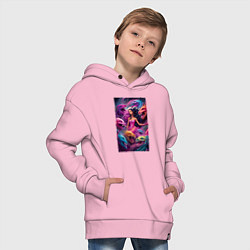 Толстовка оверсайз детская Ведьма среди оборотней - хэллоуин, цвет: светло-розовый — фото 2
