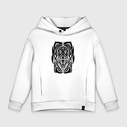 Толстовка оверсайз детская Tribal Abstract Mask, цвет: белый