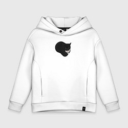 Толстовка оверсайз детская Maxwell cat, цвет: белый