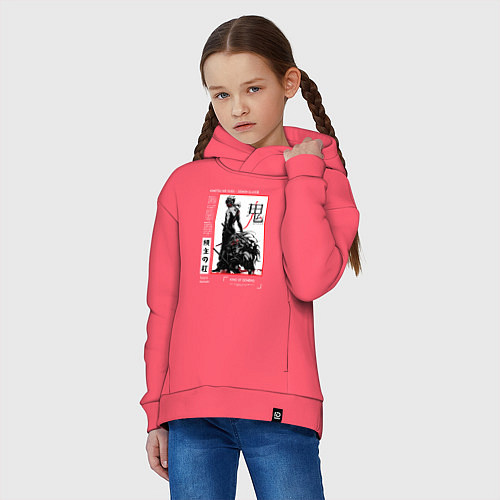 Детское худи оверсайз Танджиро взрослый - Клинок демонов / Коралловый – фото 3