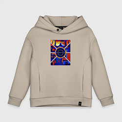 Толстовка оверсайз детская Starfield illustration, цвет: миндальный