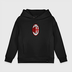 Толстовка оверсайз детская Футбольный клуб Milan, цвет: черный