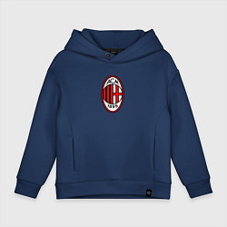 Толстовка оверсайз детская Футбольный клуб Milan, цвет: тёмно-синий