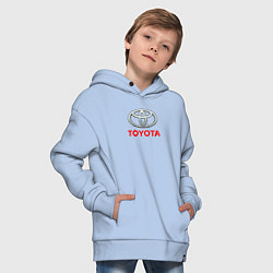 Толстовка оверсайз детская Toyota sport auto brend, цвет: мягкое небо — фото 2