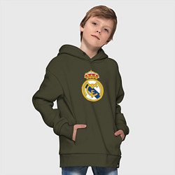 Толстовка оверсайз детская Real madrid fc sport, цвет: хаки — фото 2