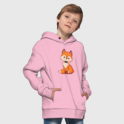 Толстовка оверсайз детская Милый лисёнок, цвет: светло-розовый — фото 2