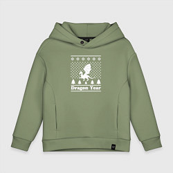 Толстовка оверсайз детская Sweater dragon year, цвет: авокадо