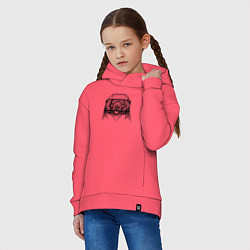 Толстовка оверсайз детская Медоед высунул язык, цвет: коралловый — фото 2