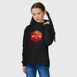 Толстовка оверсайз детская Милая помидорка, цвет: черный — фото 2