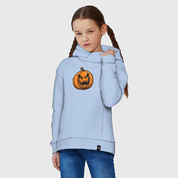 Толстовка оверсайз детская Pumpkin Halloween, цвет: мягкое небо — фото 2