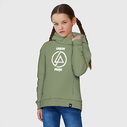 Толстовка оверсайз детская Linkin Park logo, цвет: авокадо — фото 2