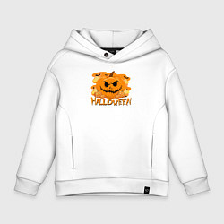 Толстовка оверсайз детская Orange holiday halloween, цвет: белый